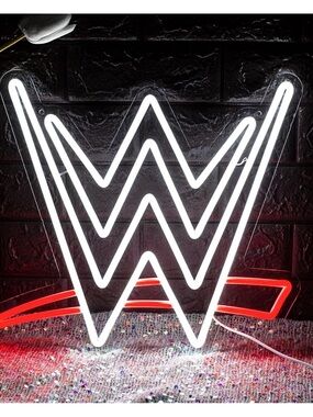 WWE White & Red LED Logo Wall Sign